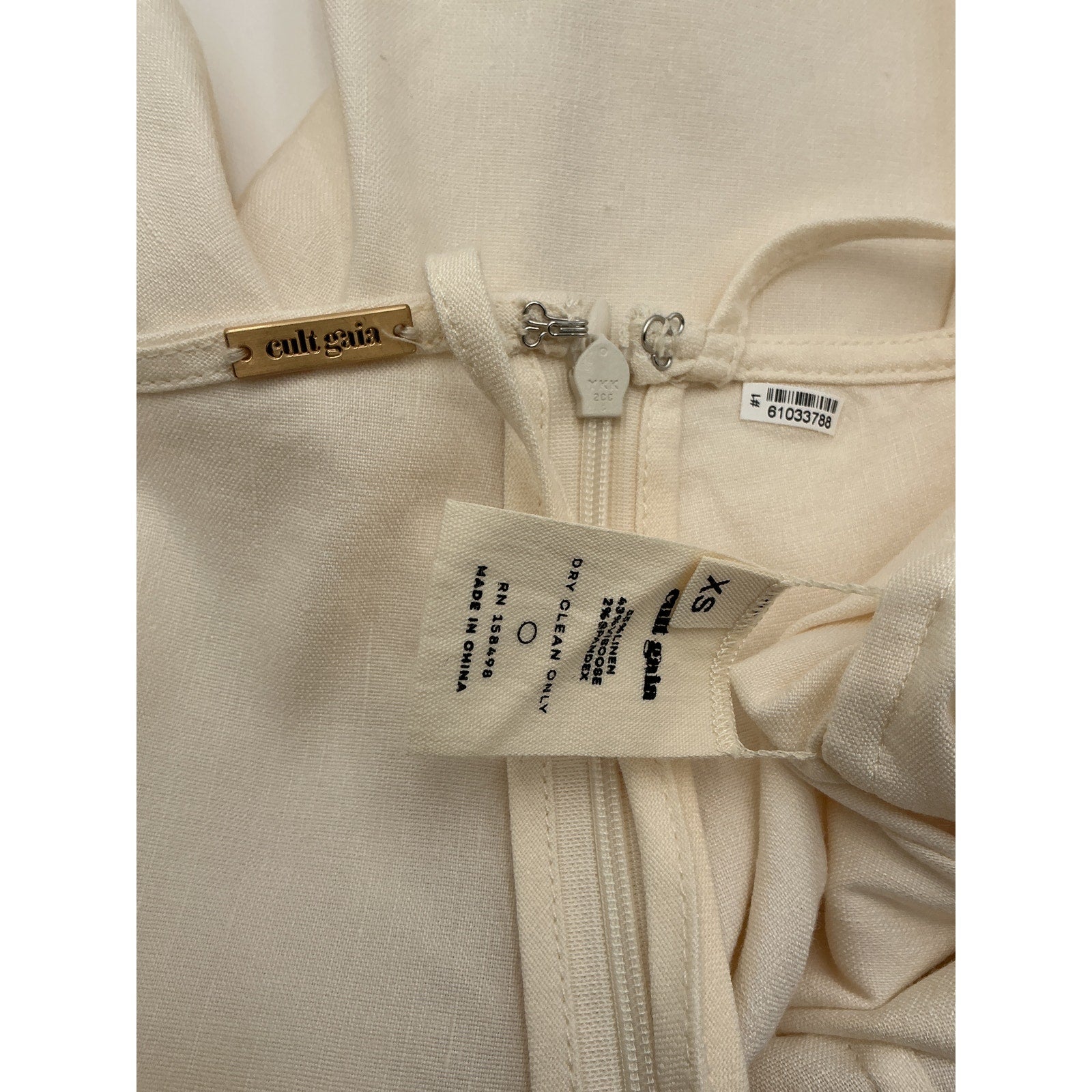 Cult Gaia 'Tessa' Ivory Linen Pant Size XS