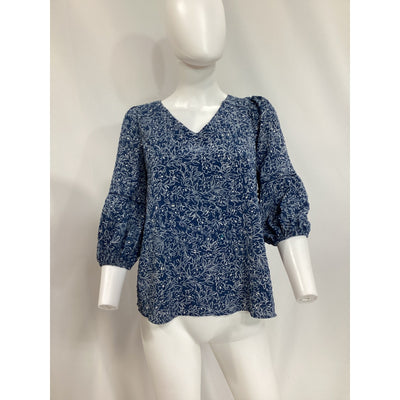Hatch 'The Juliet' Blue Floral Top Size 0