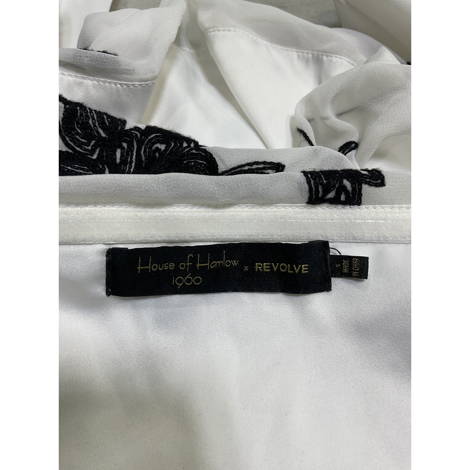 House Of Harlow 1960 x Revolve 'Leya' White Polyester Embroidered Top Size S