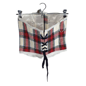 Alessandra Rich Plaid White Corset Top Size 38 EU / US 2