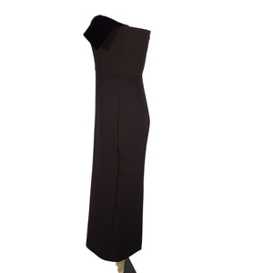 Roland Mouret Elegant Black Strapless Crepe Midi Dress Size 8 UK / 4 US