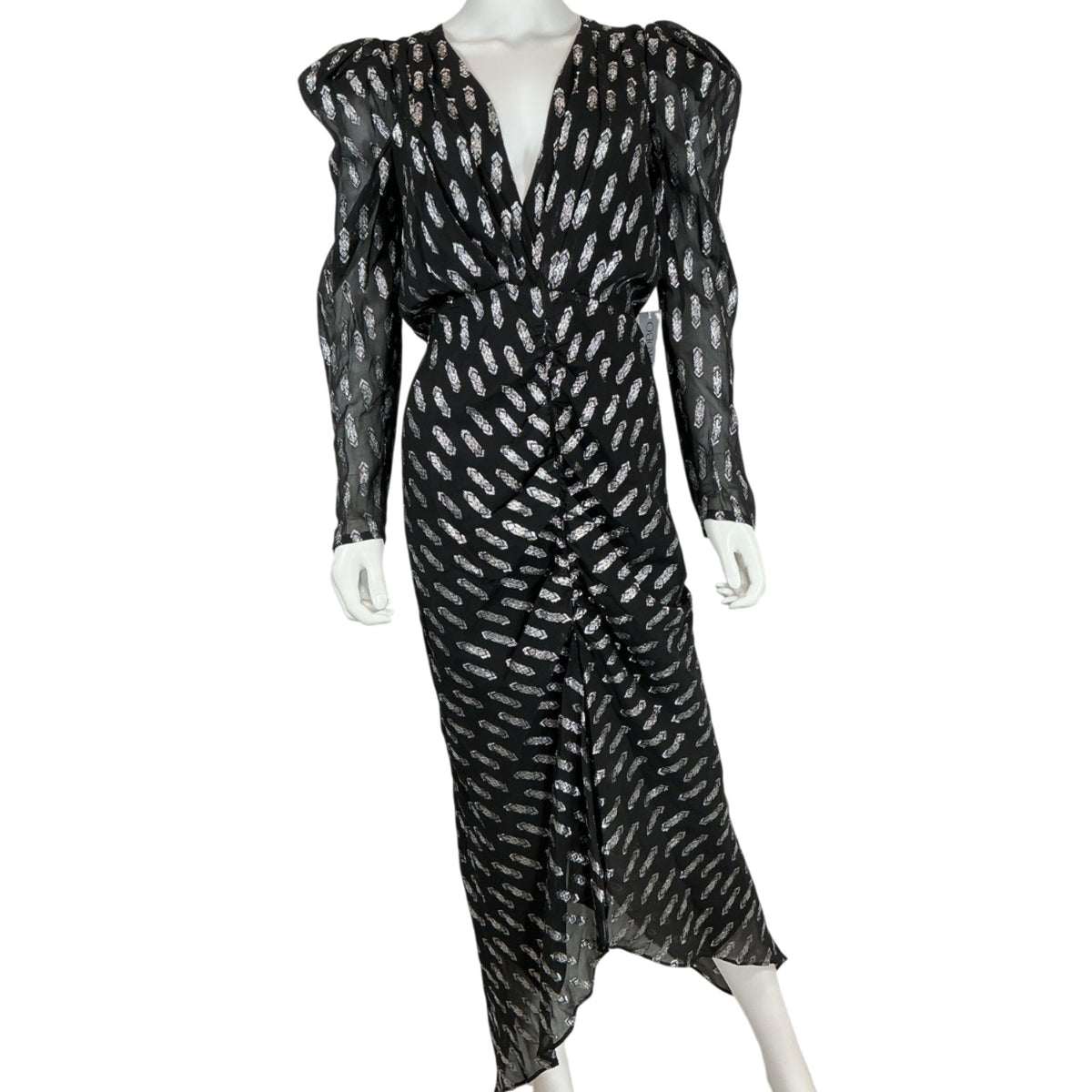 Ronny Kobo Metallic Black Astrid Dress Size M
