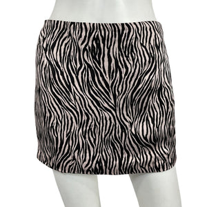 For Love & Lemons Zebra Print Black Aiko Mini Skirt Size S