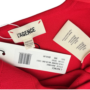 L'Agence Buttoned Red Saga Corset Top Size XXS