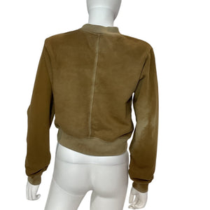 Cotton Citizen Cropped Vintage Burnt Honey Milan Crew Sweatshirt Size XS