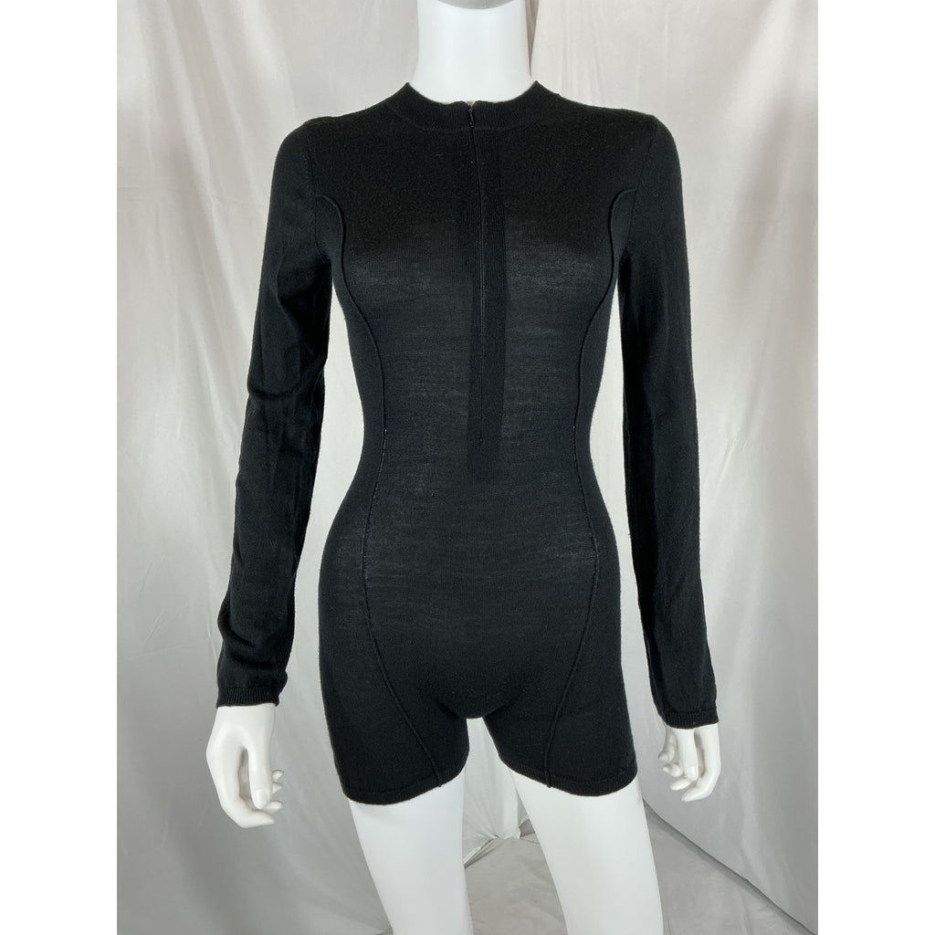 Miaou 'Avery' Black Merino Wool Romper Size S