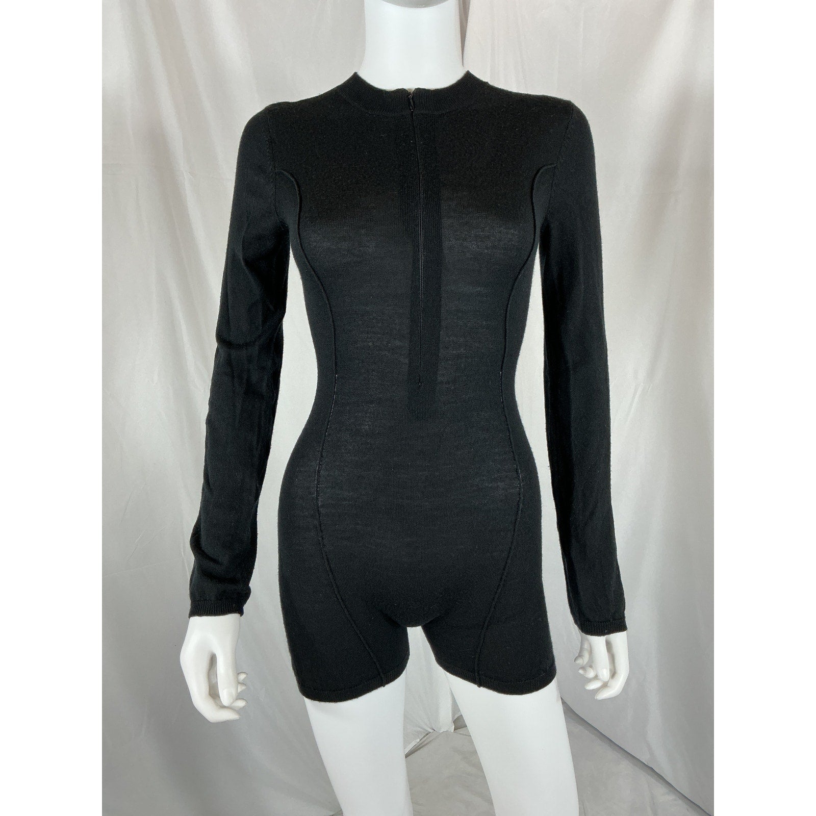 Miaou 'Avery' Black Merino Wool Romper Size S