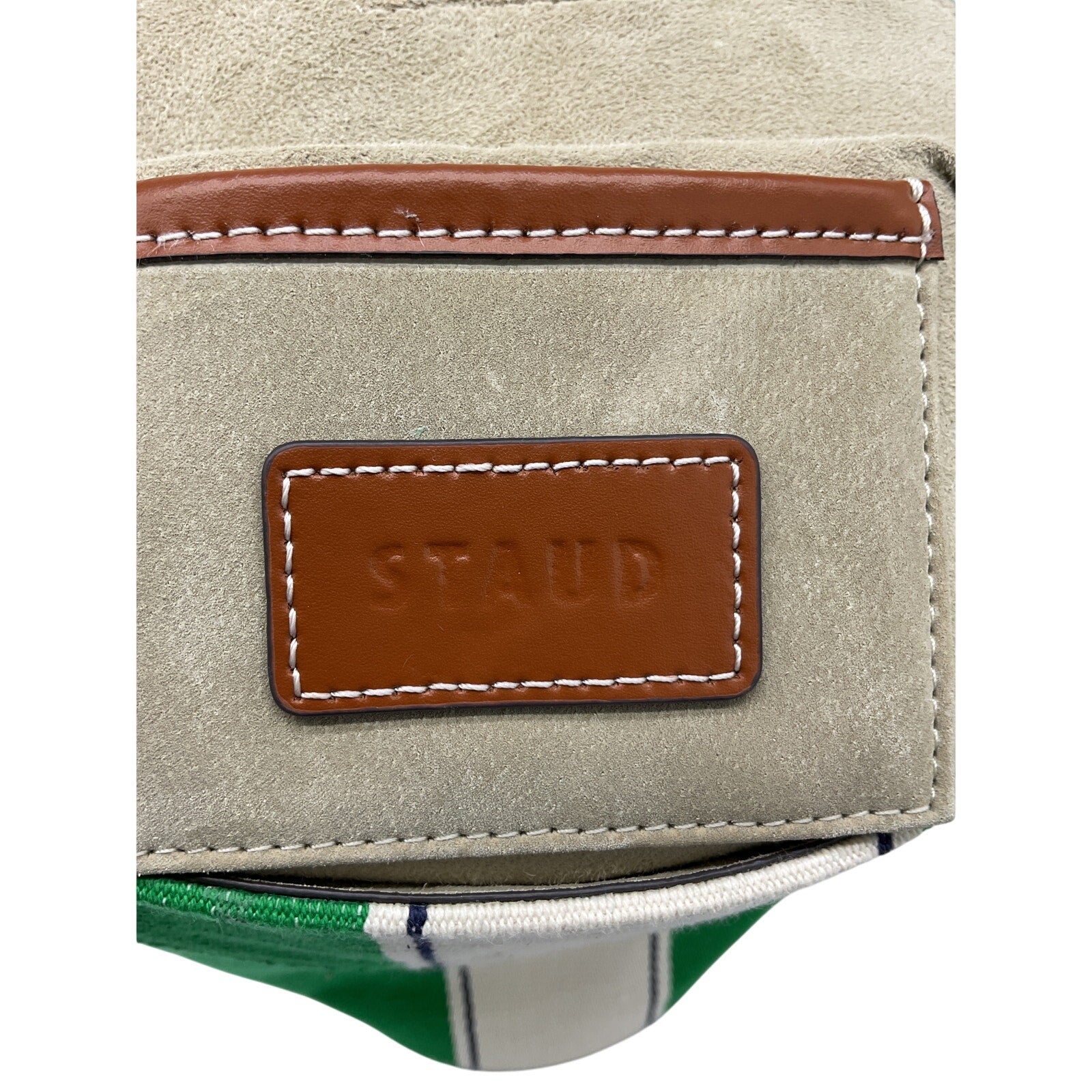 Staud 'Phoebe' Green Canvas Convertible Bucket Bag