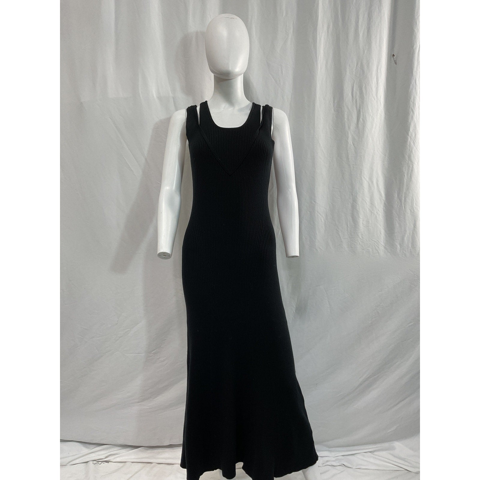 Favorite Daughter 'The Gemini' Black Cotton Cashmere Blend Sleeveless Dress Size L