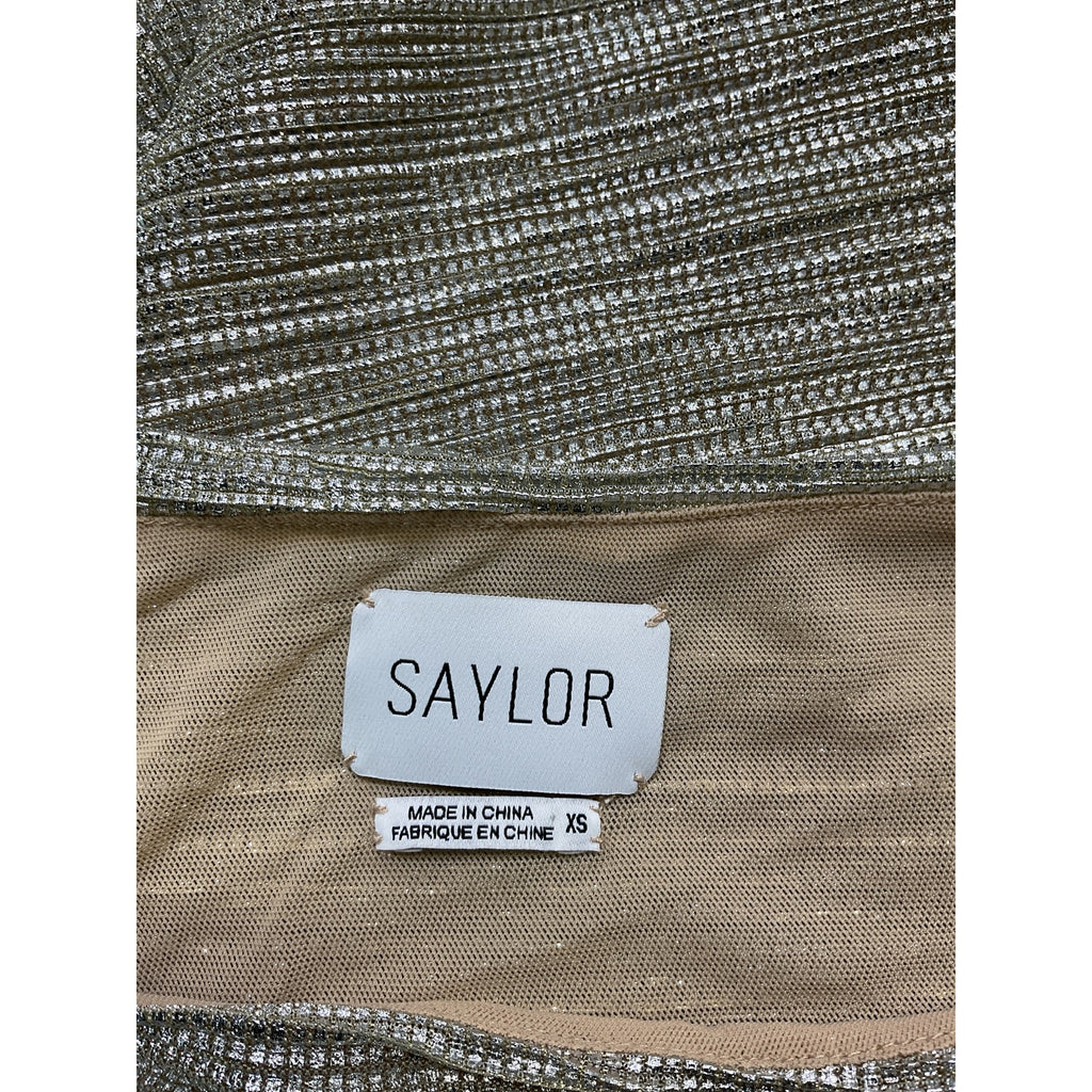 Saylor 'Yael' Silver Pliss� One-Shoulder Top Size XS