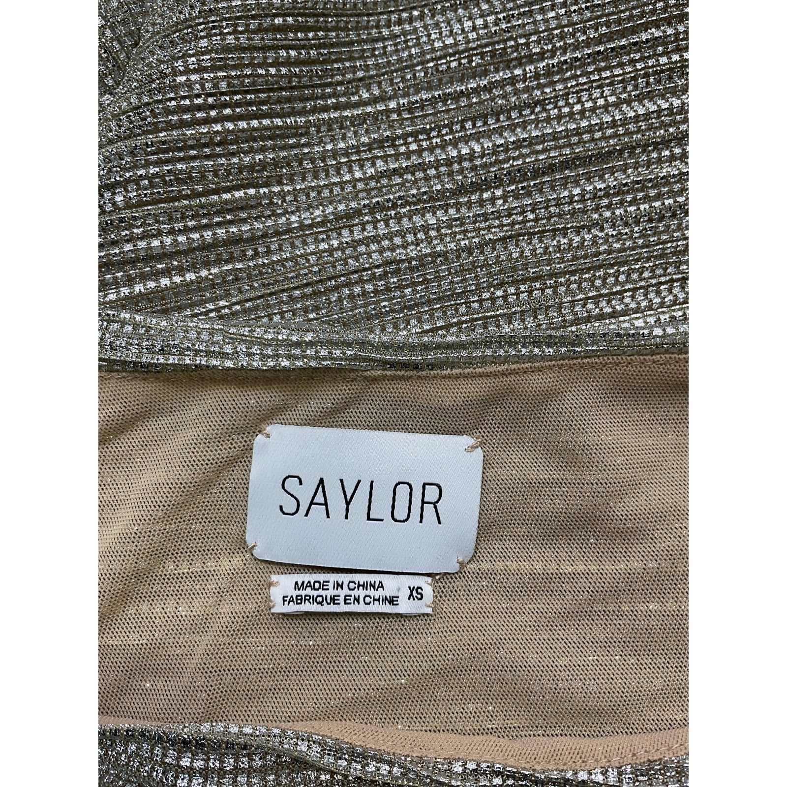 Saylor 'Yael' Silver Pliss� One-Shoulder Top Size XS