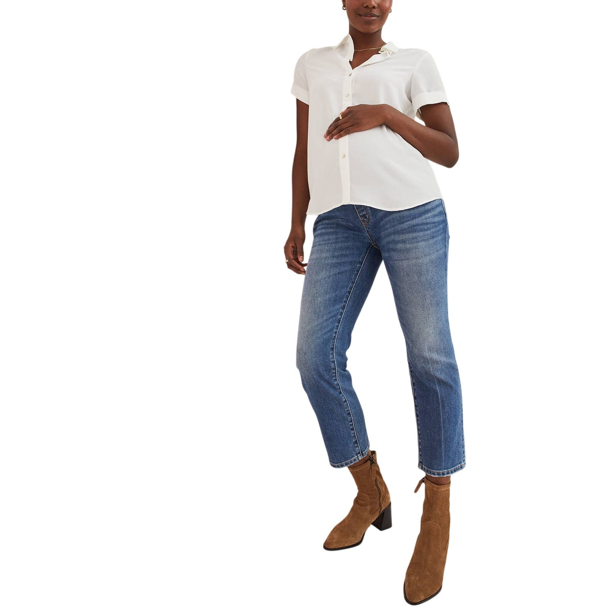 Hatch Classic Blue Over The Bump Straight Maternity Denim Jeans Size 26