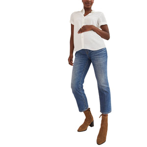 Hatch Classic Blue Over The Bump Straight Maternity Denim Jeans Size 26