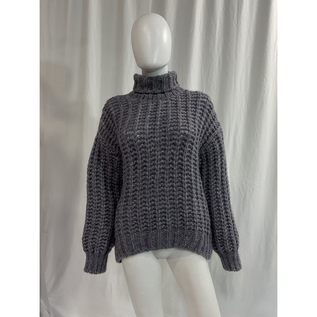 Anine Bing 'Iris' Purple Turtleneck Sweater Size S