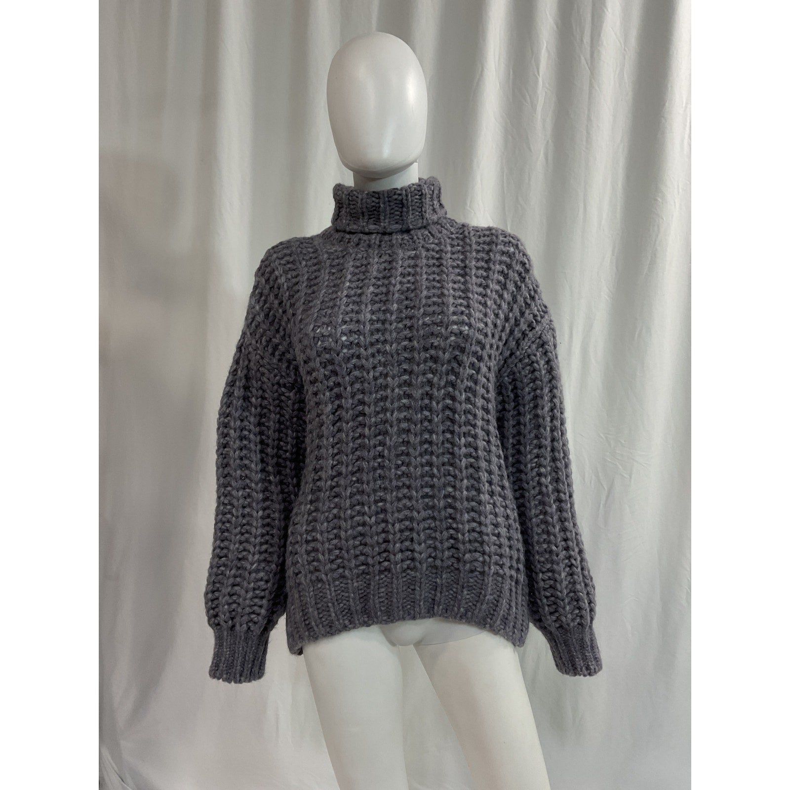Anine Bing 'Iris' Purple Turtleneck Sweater Size S