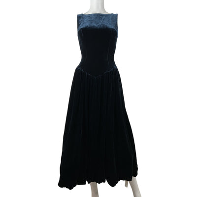 Reformation 'Elvira' Blue Rayon Velvet Dress Size 0
