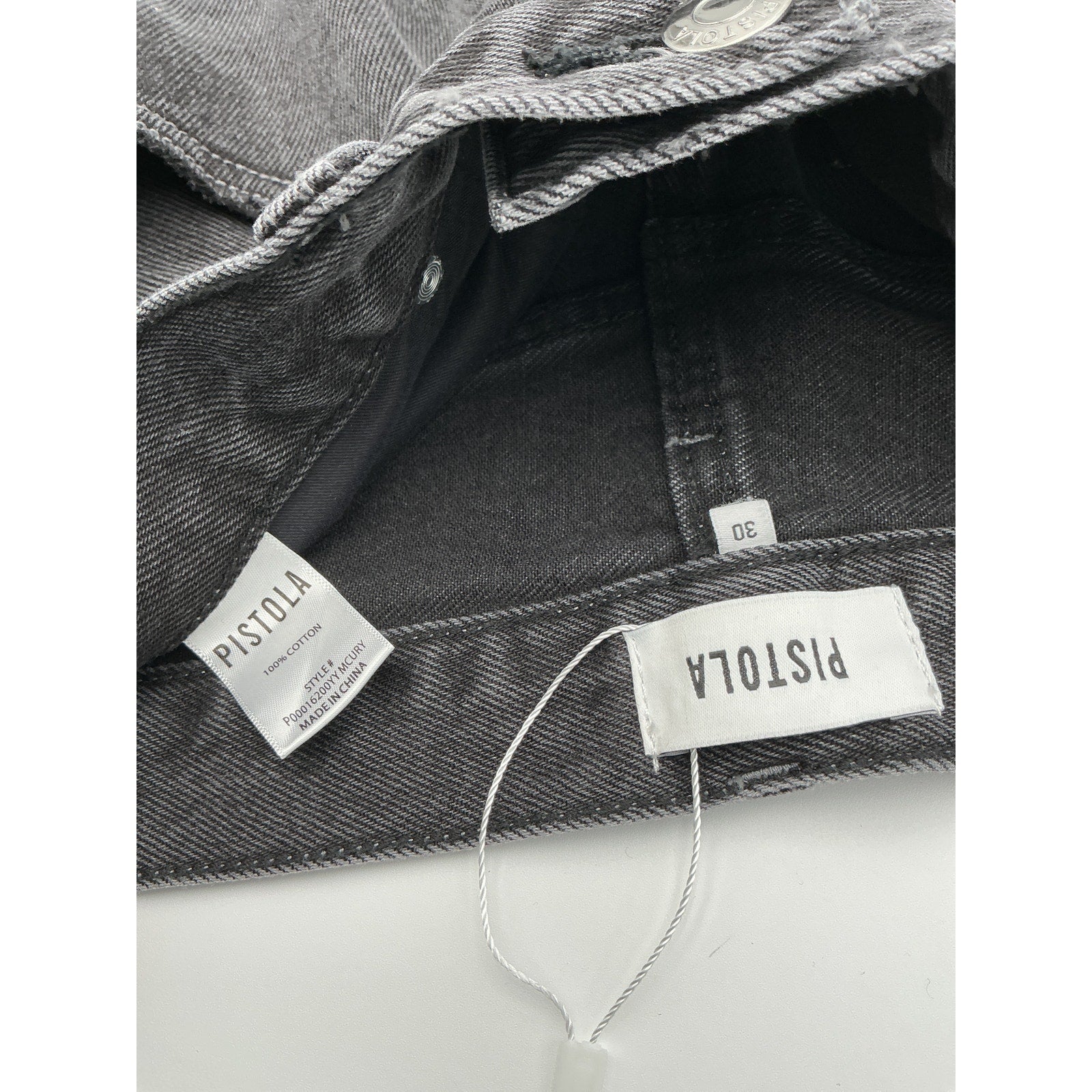 Pistola 'Lexi' Black Cotton Mid Rise Straight Denim Jean  Size 30