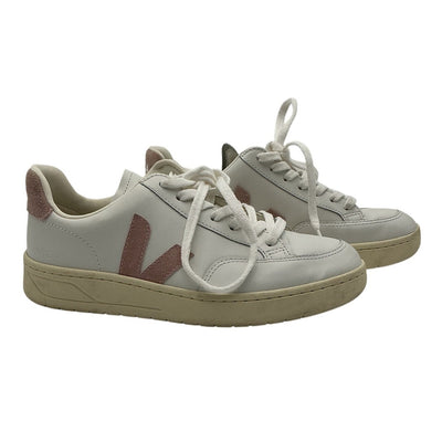 Veja Suede Trimmed White V-12 Sneakers Size 7