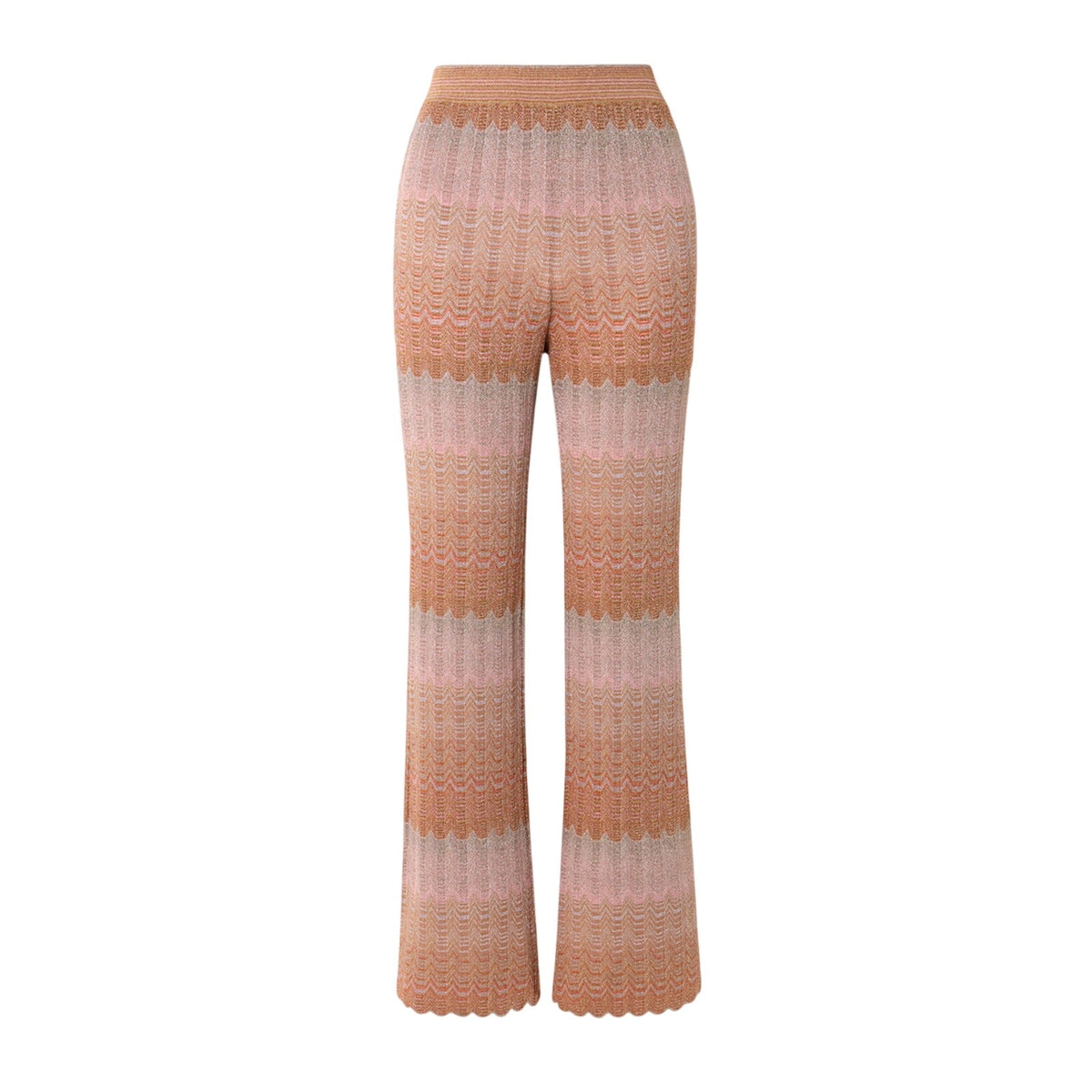 Missoni Metallic Multicolor Crochet Knit Straight Leg Pants Size IT 40