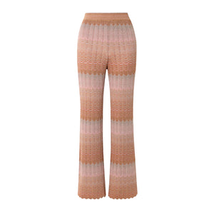 Missoni Metallic Multicolor Crochet Knit Straight Leg Pants Size IT 40