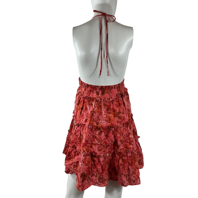 Cami Nyc Tiered Floral Salmon Doris Minidress Size S