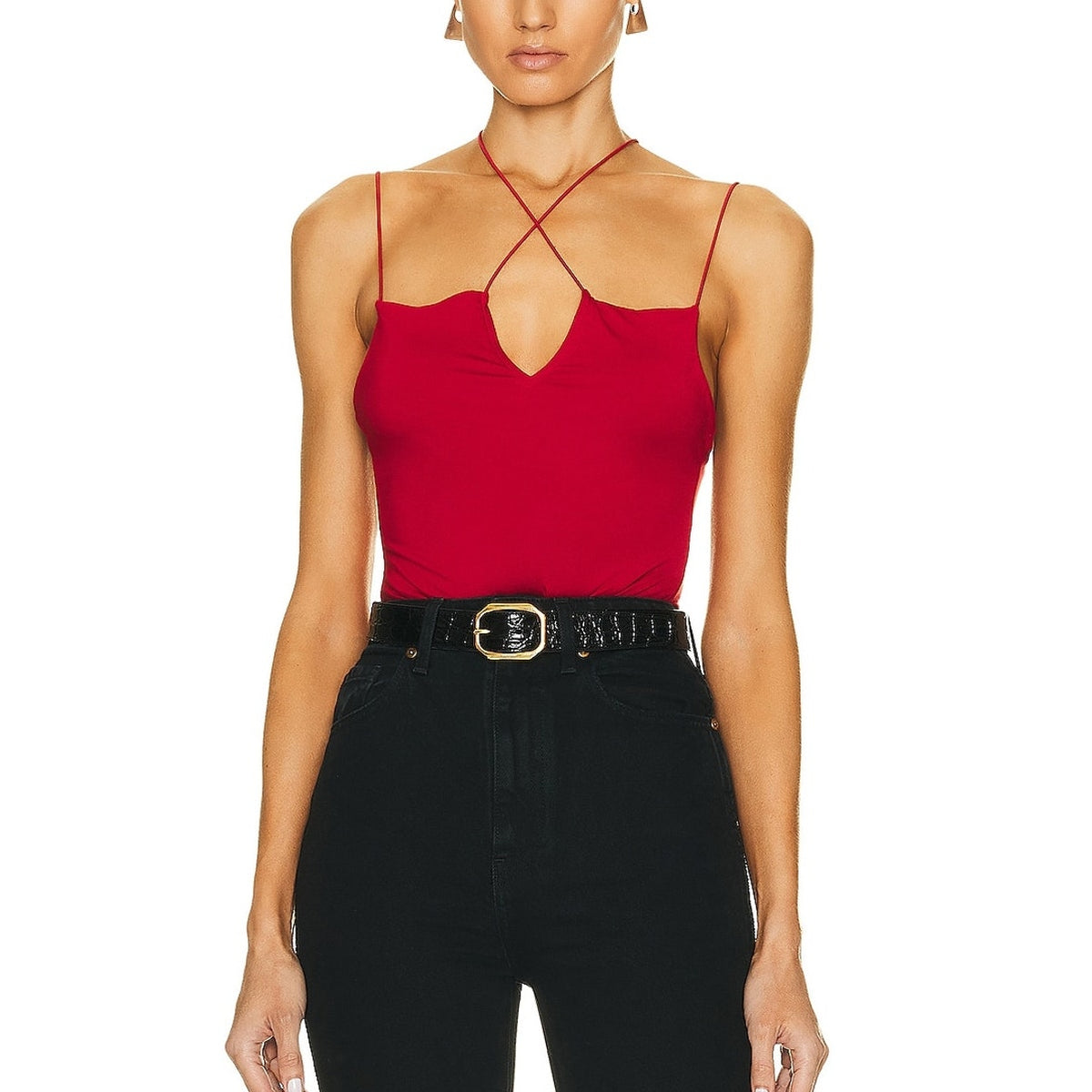 Ser.o.ya Strappy Red Echo Bodysuit Size L