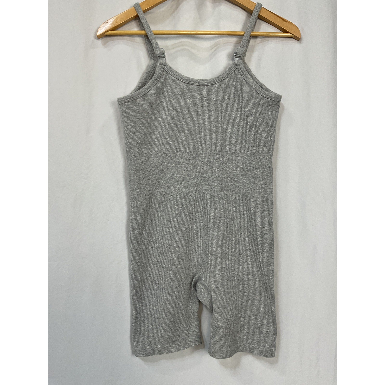 Alo Yoga Seamless Grey Cotton Ribbed Mellow Onesie Size M