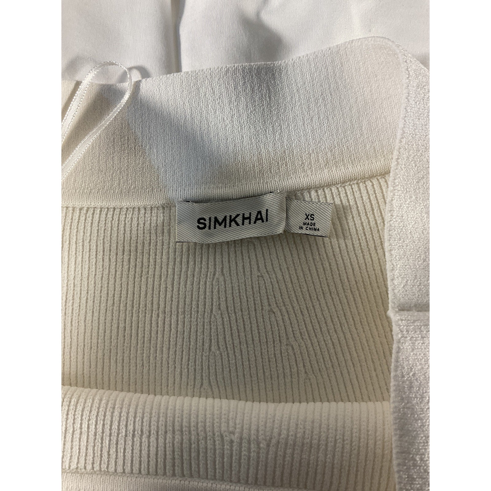 Simkhai 'Stella' White Poplin Maxi Skirt With Knit Yoke Size XS
