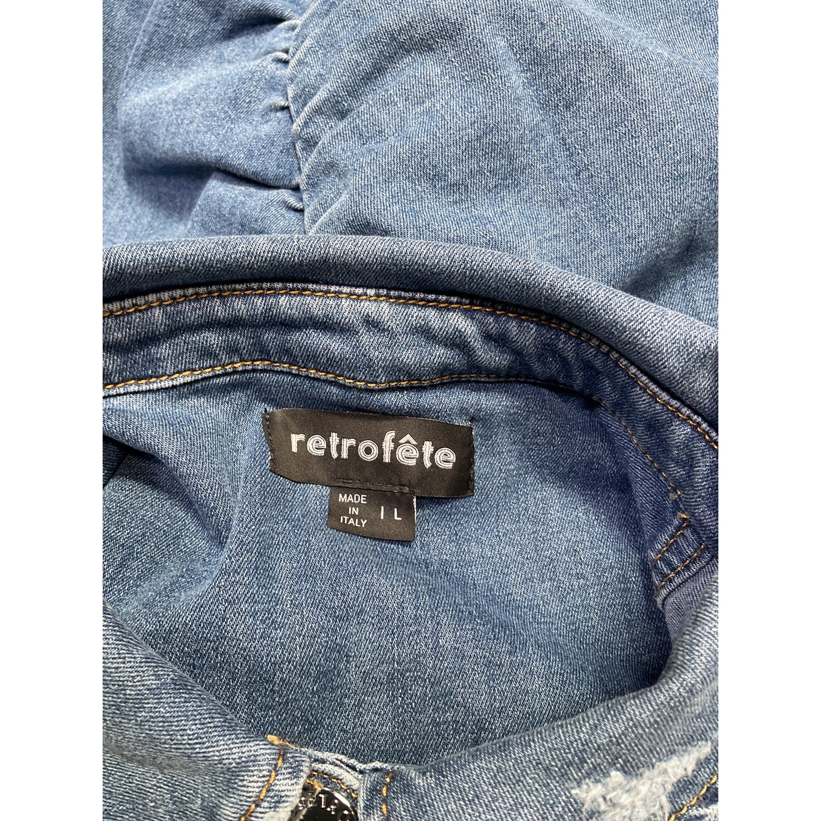Retrofete 'Gigi' Blue Rayon Denim Mini Dress Size M