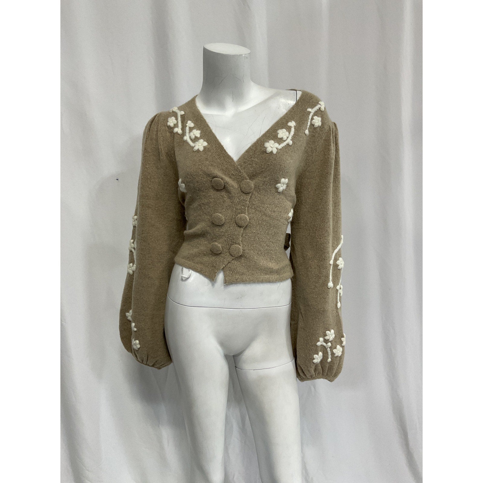 For Love & Lemons 'Adalyn' Tan Cardigan Size S