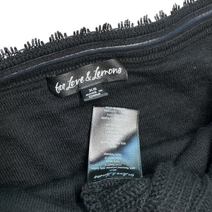 For Love And Lemons Ribbed Black Mayfair Mini Dress Size XS