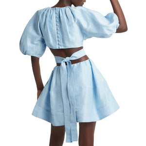 Aje Voluminous Pale Blue Psychedelia Dress Size 12 AUS / US 8
