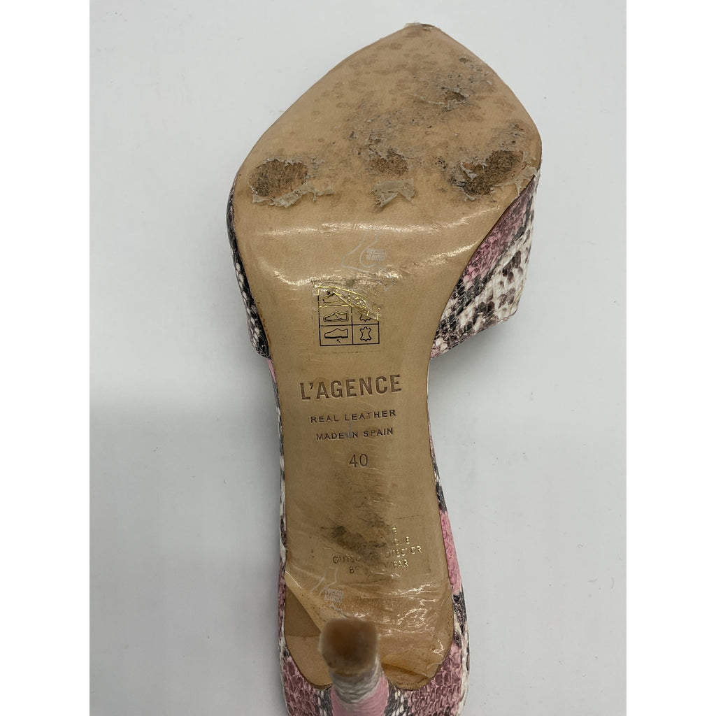 L'Agence 'Lolita' Pink Open Toe Mule Size 40