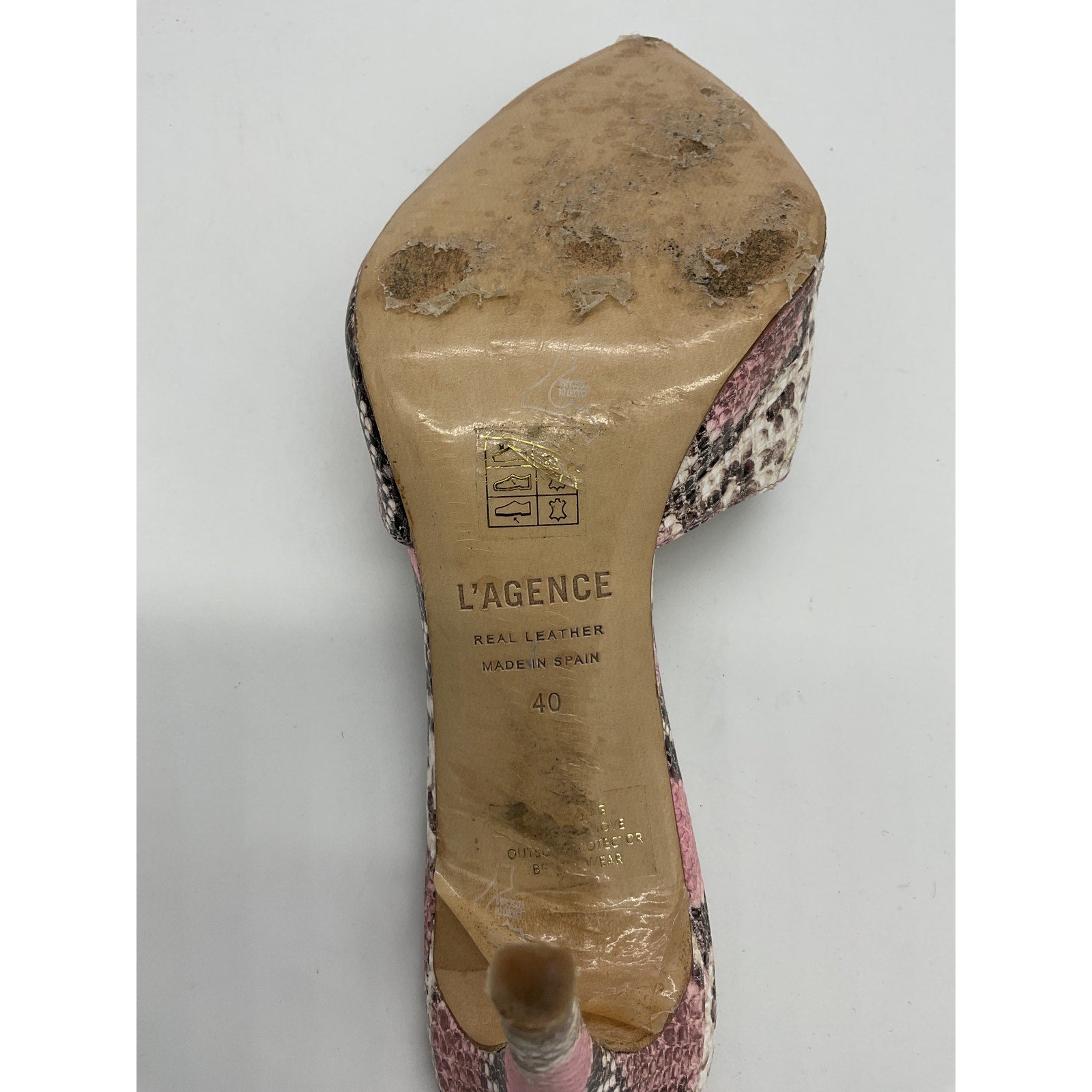 L'Agence 'Lolita' Pink Open Toe Mule Size 40