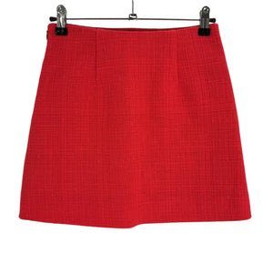 Theory Textured Red Tonal Tweed Miniskirt Size 00