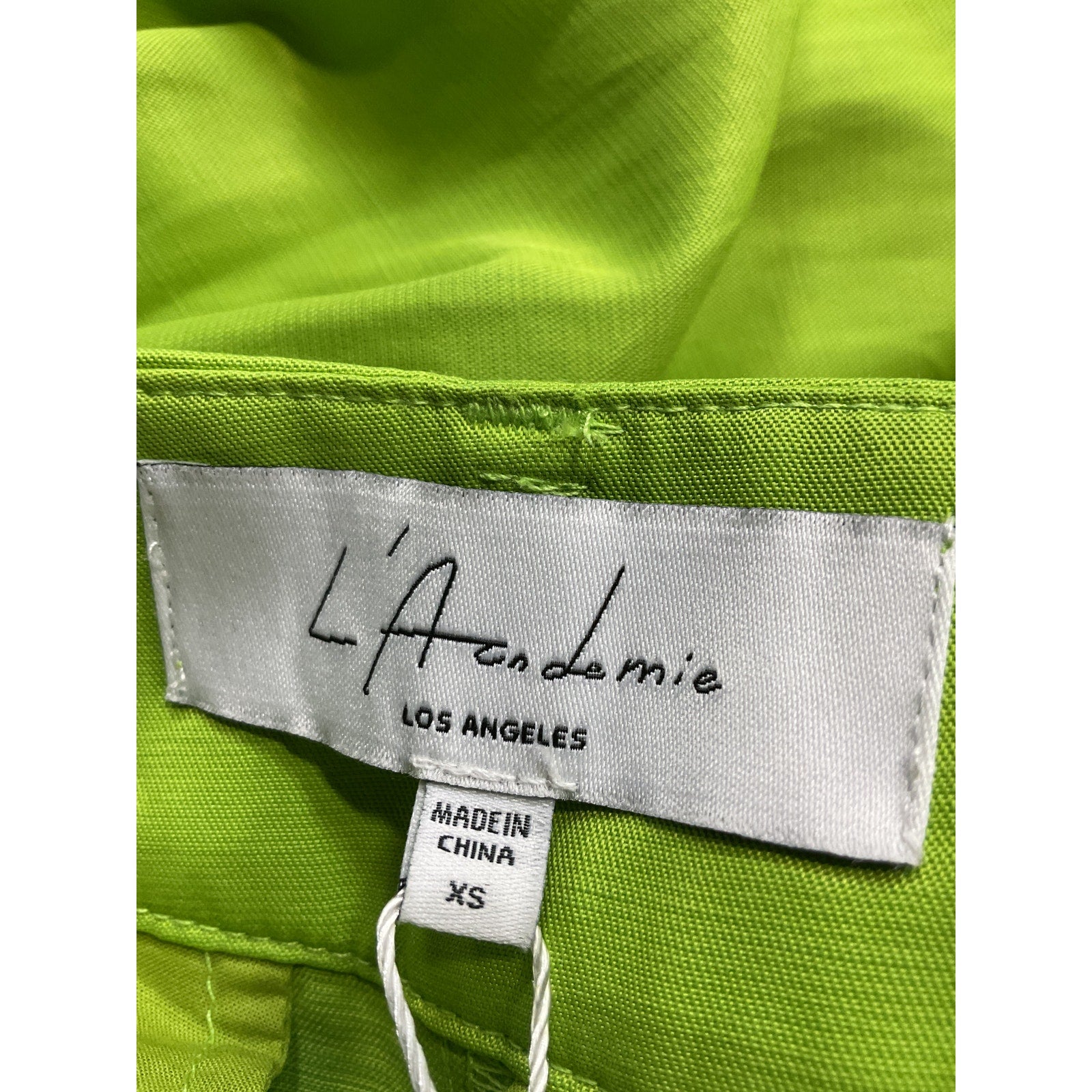 L'Academie 'Peonia' Green Sateen Pant Size XS - NWT