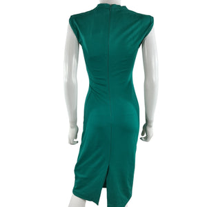 Diane Von Furstenberg Ruched Green Darrius Sheath Dress Size 2 NWT
