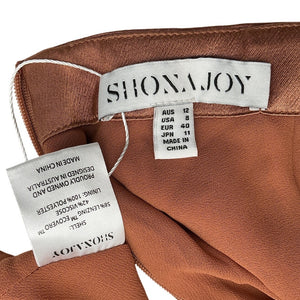 Shona Joy Satin Brown La Lune Dress Size 8