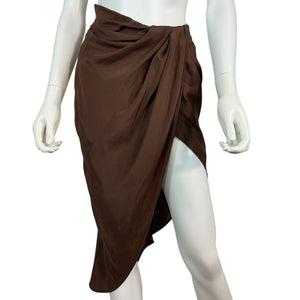 Gauge81 Draped Brown Paita Skirt Size XS