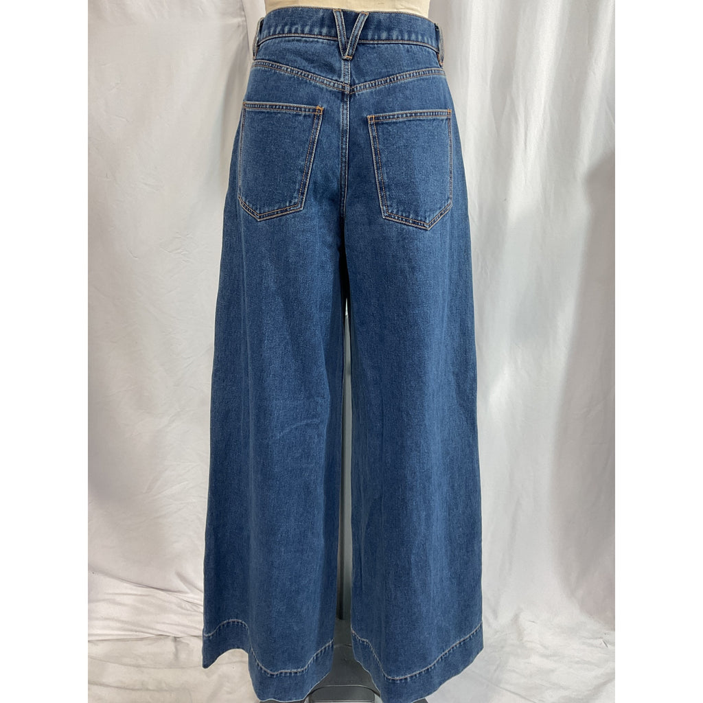 Veronica Beard 'Haizley' Blue Extra Wide Denim Jean Leg Size 27