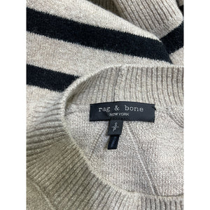 Rag & Bone Striped Beige Bridget Crewneck Sweater Size S
