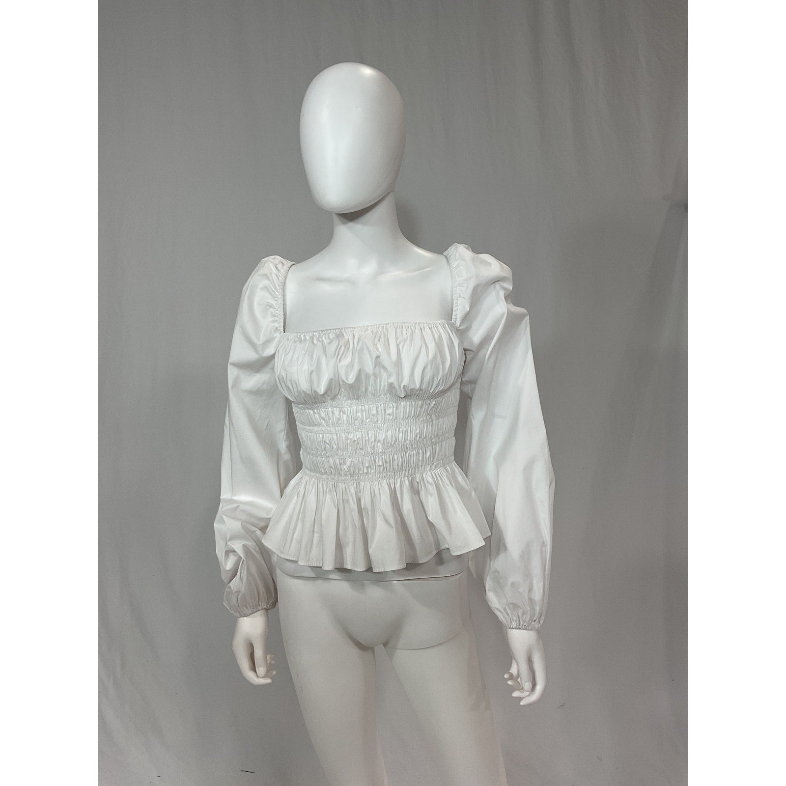 Staud 'Jules' White Long Sleeve Top Size M
