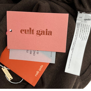 Cult Gaia Knit Brown Rummi Top Size L
