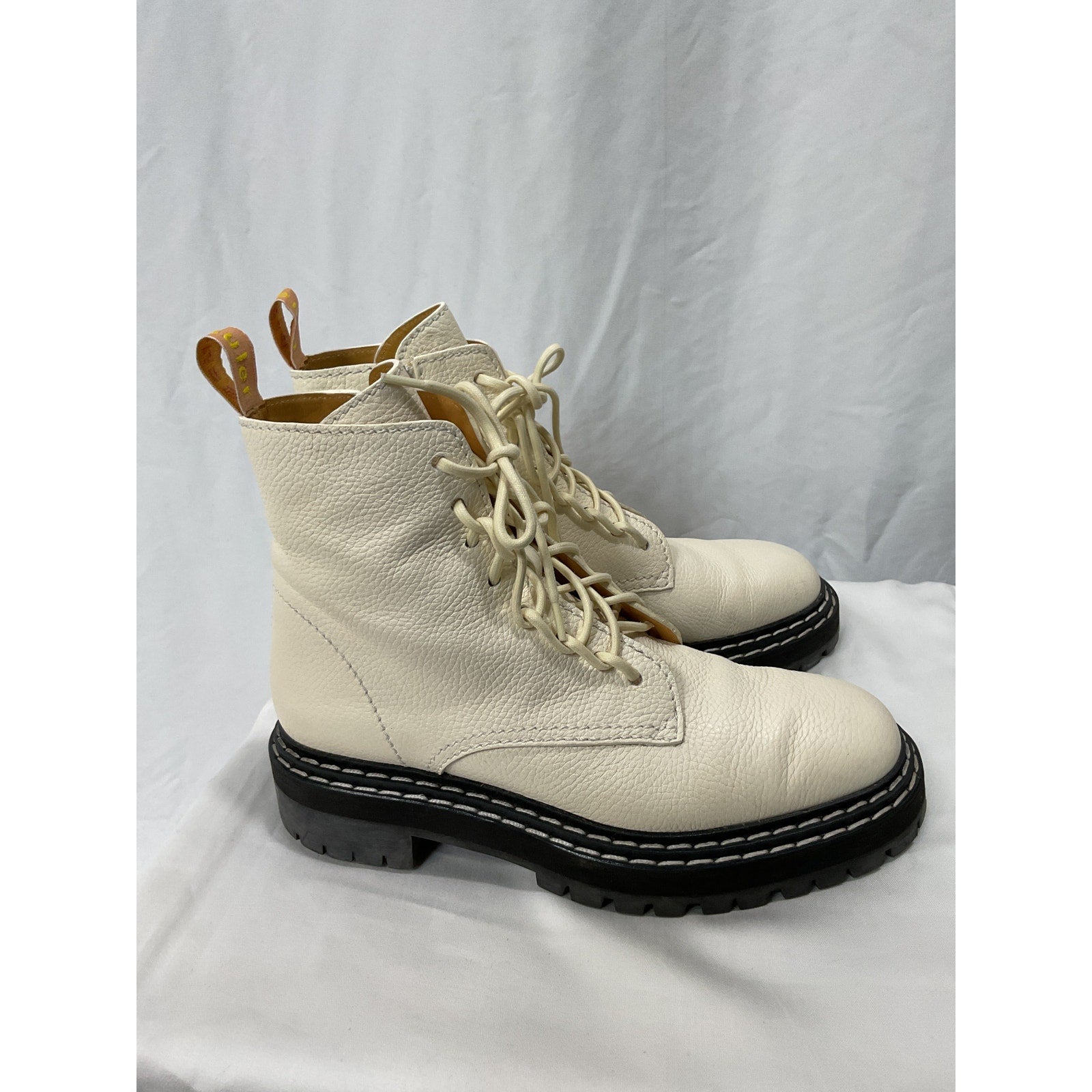 Proenza Schouler White Lace-Up Boots Size 10