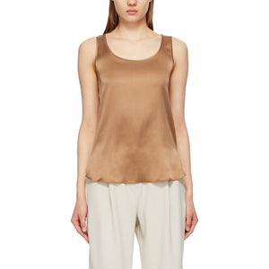 Max Mara Silk Brown Pan Tank Top Size 34