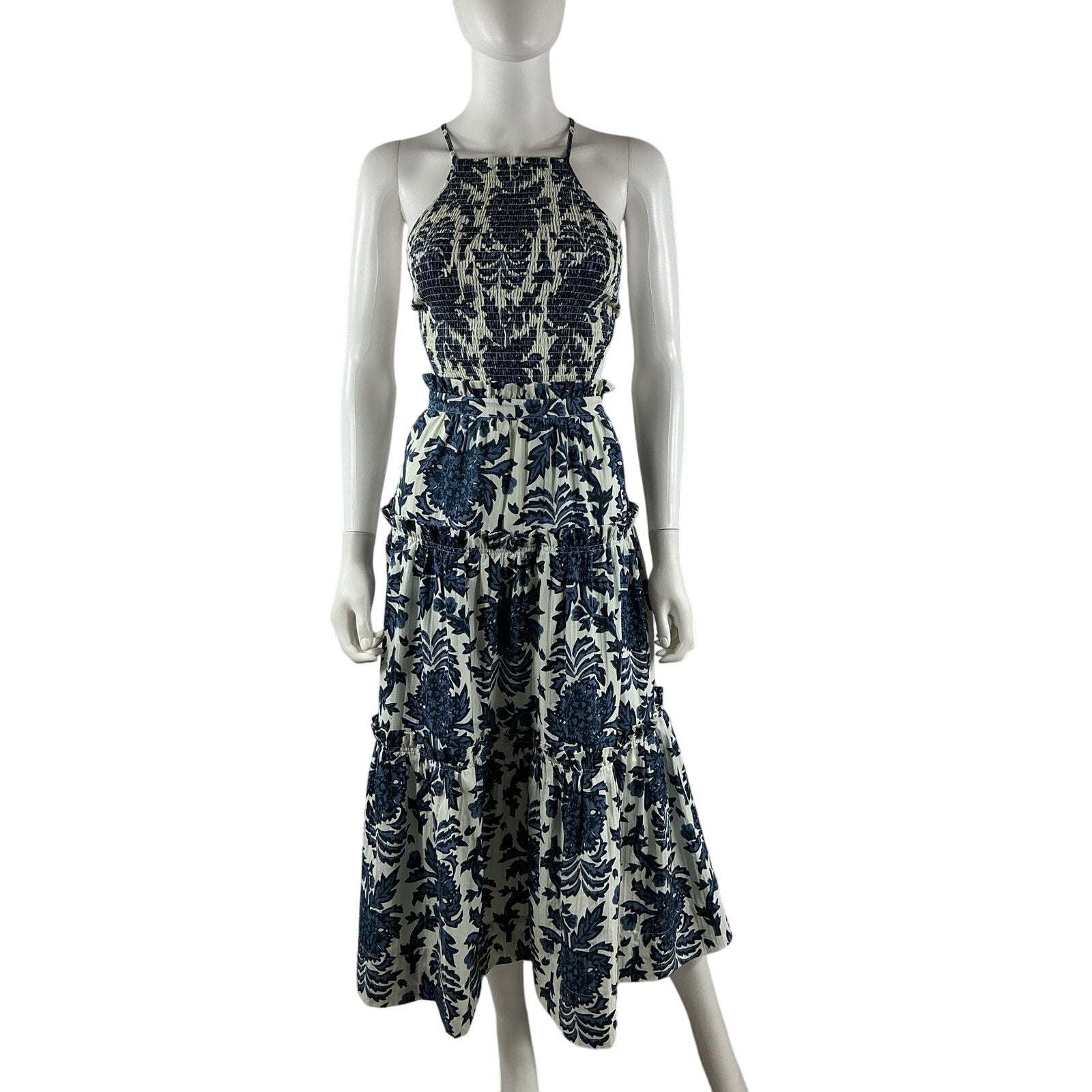 Shona Joy 'Diana' Blue Cotton Midi Dress Size 4