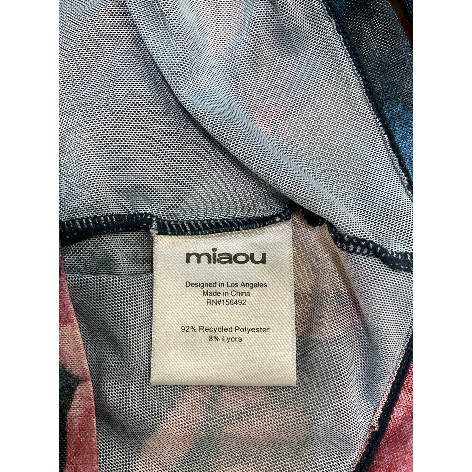 Miaou 'Power' Black Mesh Long Sleeve Tee Size S