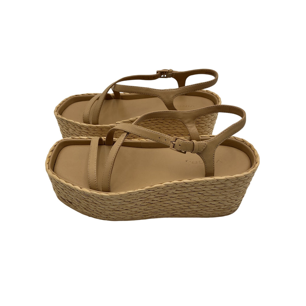 Vince 'Maxine' Beige Leather Platorm Strap Sandal Size 6.5