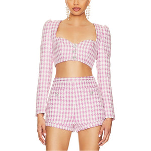 Majorelle Tweed Pink Natalie Crop Top Size XXS