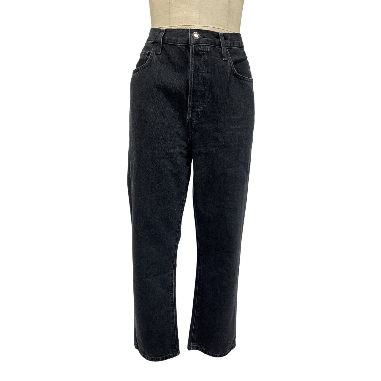 Favorite Daughter 'The Otto' Black Cotton High Rise Boyfriend Ankle Size 30